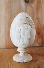 Load image into Gallery viewer, Egg-box - wooden egg 115x60 mm 4.5 inch - interesting wood structure - beech wood
