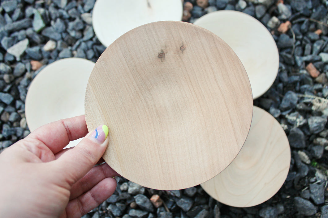 Wooden plate 13 cm 5.1 inches - unfinished natural eco friendly - made of beech wood