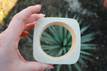 Load image into Gallery viewer, 35 mm Wooden bangle unfinished square - natural eco friendly
