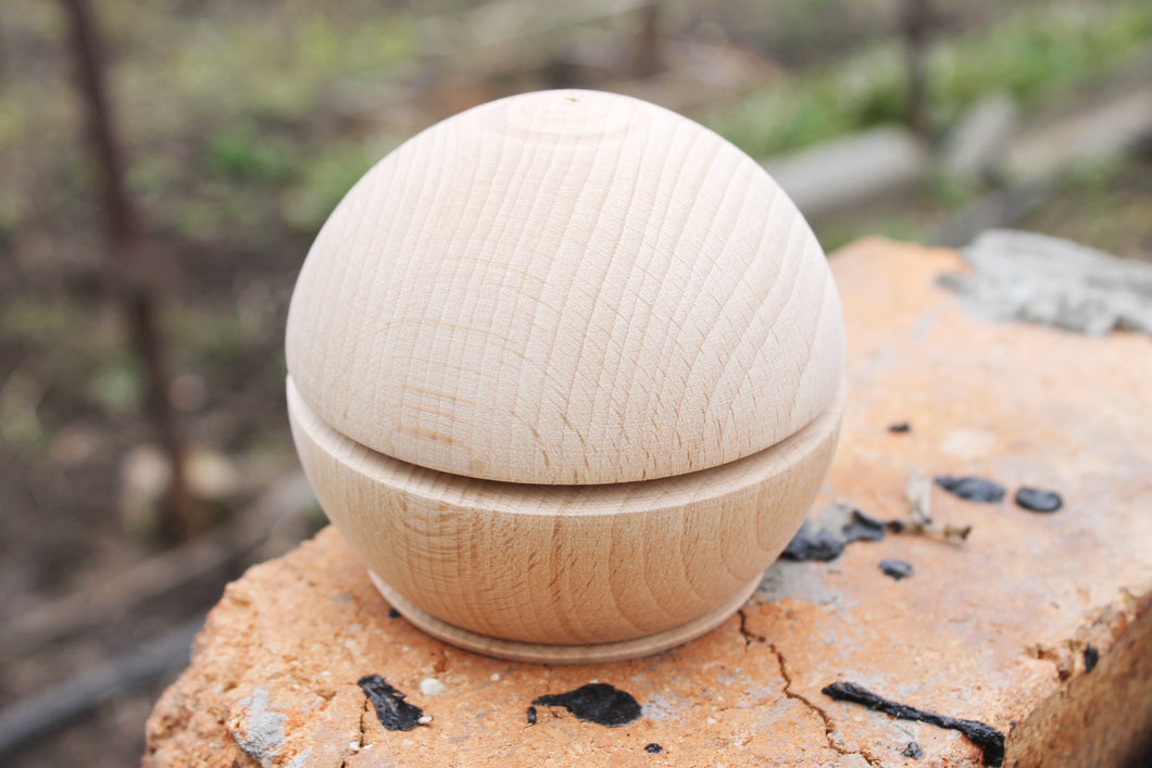 90 mm - 3.5 inches beech wood box - round unfinished wooden box - natural, eco friendly
