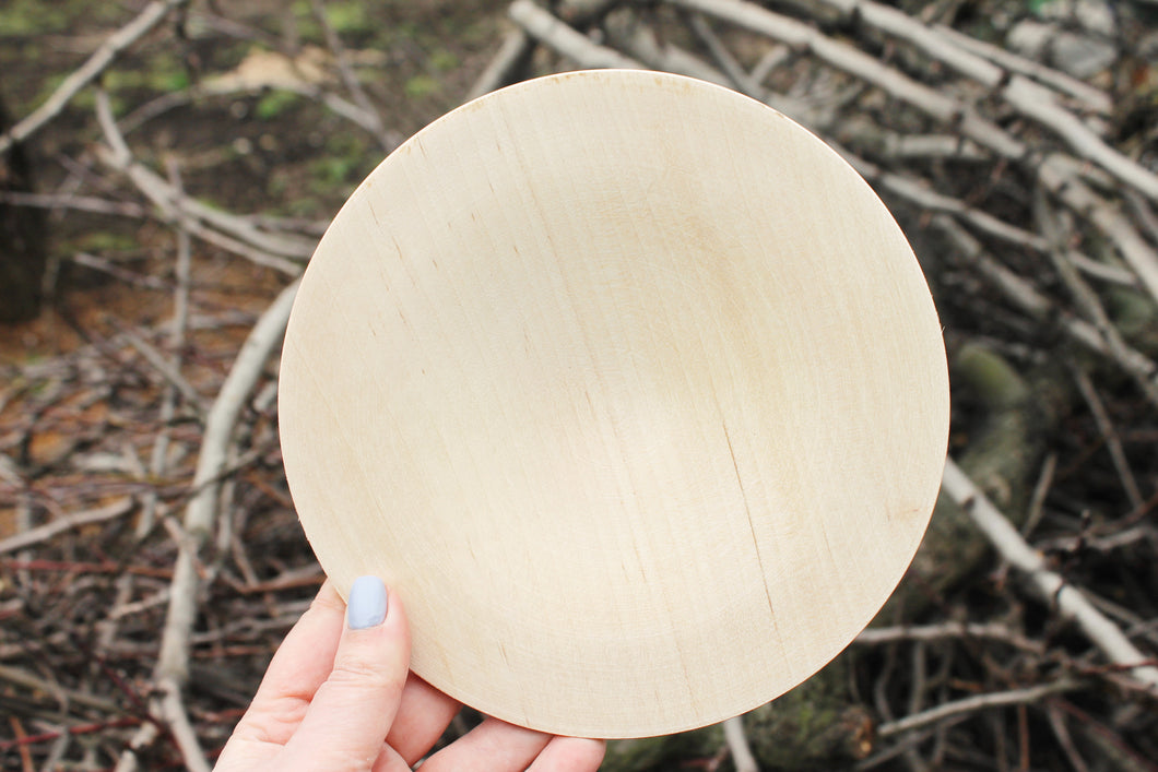 Wooden plate 18 cm 7.1 inches - unfinished natural eco friendly - made of beech wood