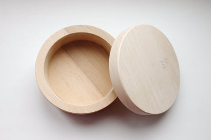 110 mm - Round unfinished wooden box - with cover - natural, eco friendly - 110 mm diameter