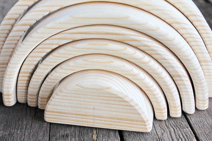 Wooden Rainbow Stacker, Beech Wood Rainbow Decor, Handmade Rainbow Arch, Waldorf Inspired Wooden Decor, DIY Craft Blank