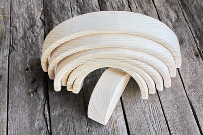 Wooden Rainbow Stacker, Beech Wood Rainbow Decor, Handmade Rainbow Arch, Waldorf Inspired Wooden Decor, DIY Craft Blank