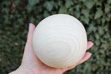 Load image into Gallery viewer, 100 mm BIG wooden bead made of pine wood (wooden ball) WITHOUT hole - natural eco friendly
