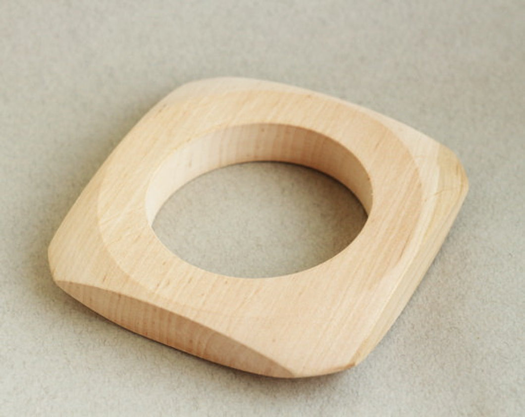 Wooden bracelet unfinished square - socket bracelet - natural eco friendly