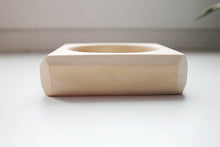 Load image into Gallery viewer, 25 mm Wooden square bangle unfinished with cut corners - natural eco friendly - Linden wood - 25 mm
