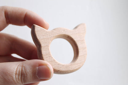 Cat-teether, natural, eco-friendly - Natural Wooden Toy - Teether - Handmade wooden teether - CAT