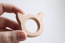 Load image into Gallery viewer, Cat-teether, natural, eco-friendly - Natural Wooden Toy - Teether - Handmade wooden teether - CAT
