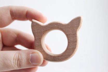 Cat-teether, natural, eco-friendly - Natural Wooden Toy - Teether - Handmade wooden teether - CAT