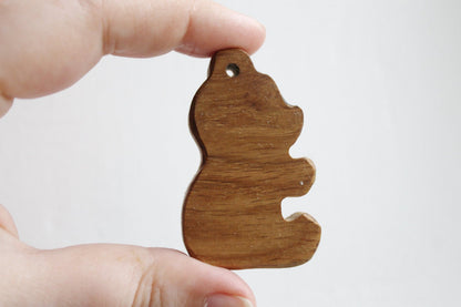 Bear-pendant, organic, oak teether - natural, eco friendly - made of OAK