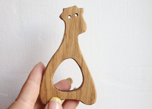 Giraffe-pendant - Teether - natural, eco friendly - made of OAK