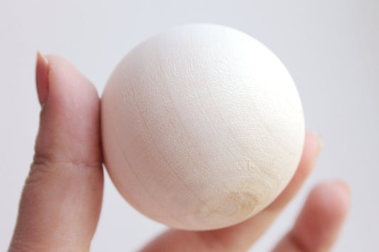 47-50 mm big wooden bead (wooden ball) WITHOUT hole - natural eco friendly