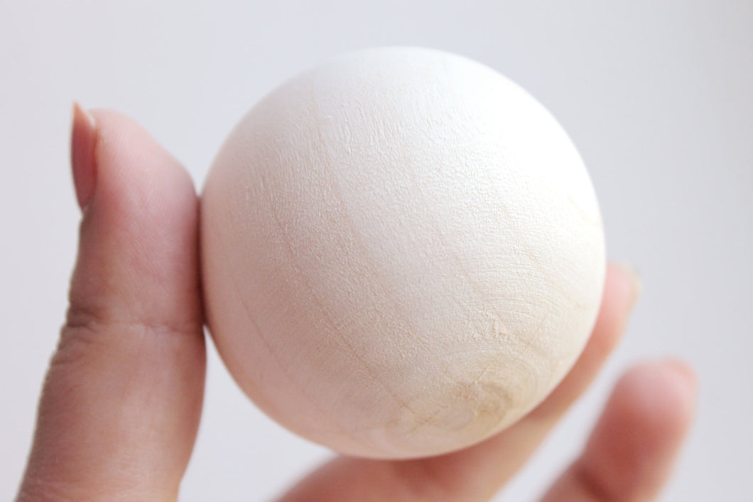 47-50 mm big wooden bead (wooden ball) WITHOUT hole - natural eco friendly