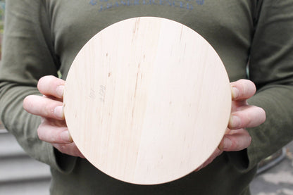 170 mm - Round unfinished wooden box - with cover - natural, eco friendly - 170 mm diameter