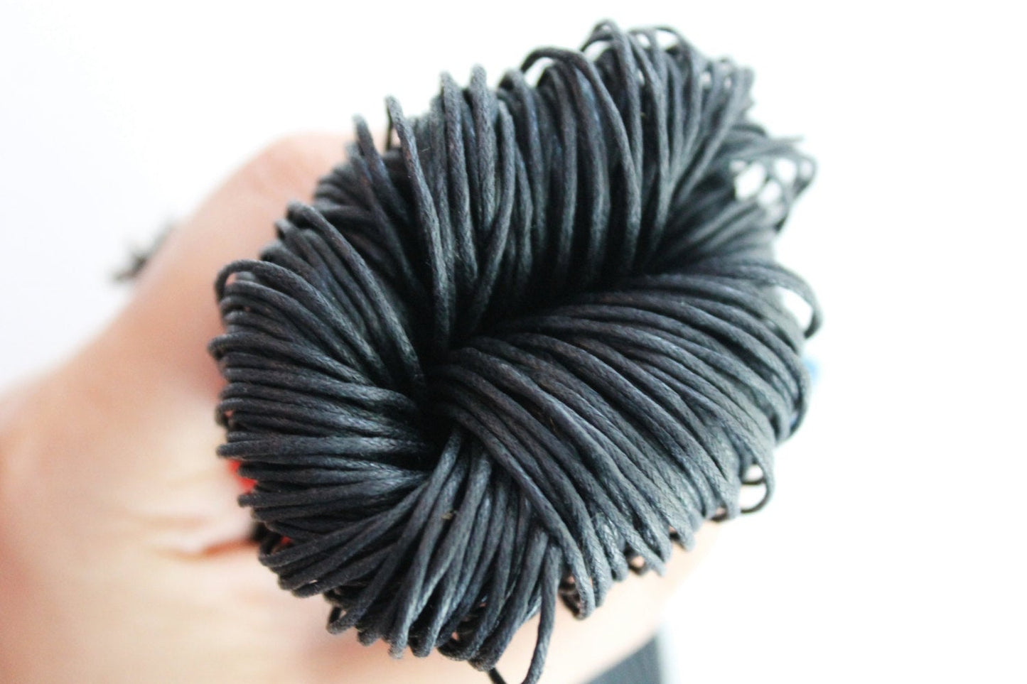 Black  Wax Cotton Cord 1 mm 10 meters - 10,9 yards or 32,8 feet