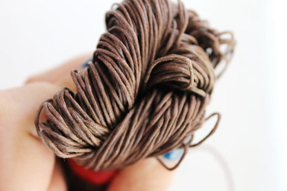 Brown (light) Wax Cotton Cord 1 mm 10 meters - 10,9 yards or 32,8 feet