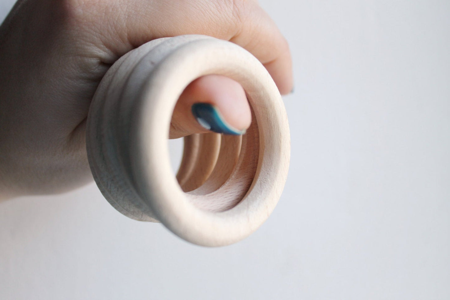 Unfinished Wooden rings - 50 mm (1.97")  - wooden connector - natural eco friendly - 5 pcs - made of  beech wood