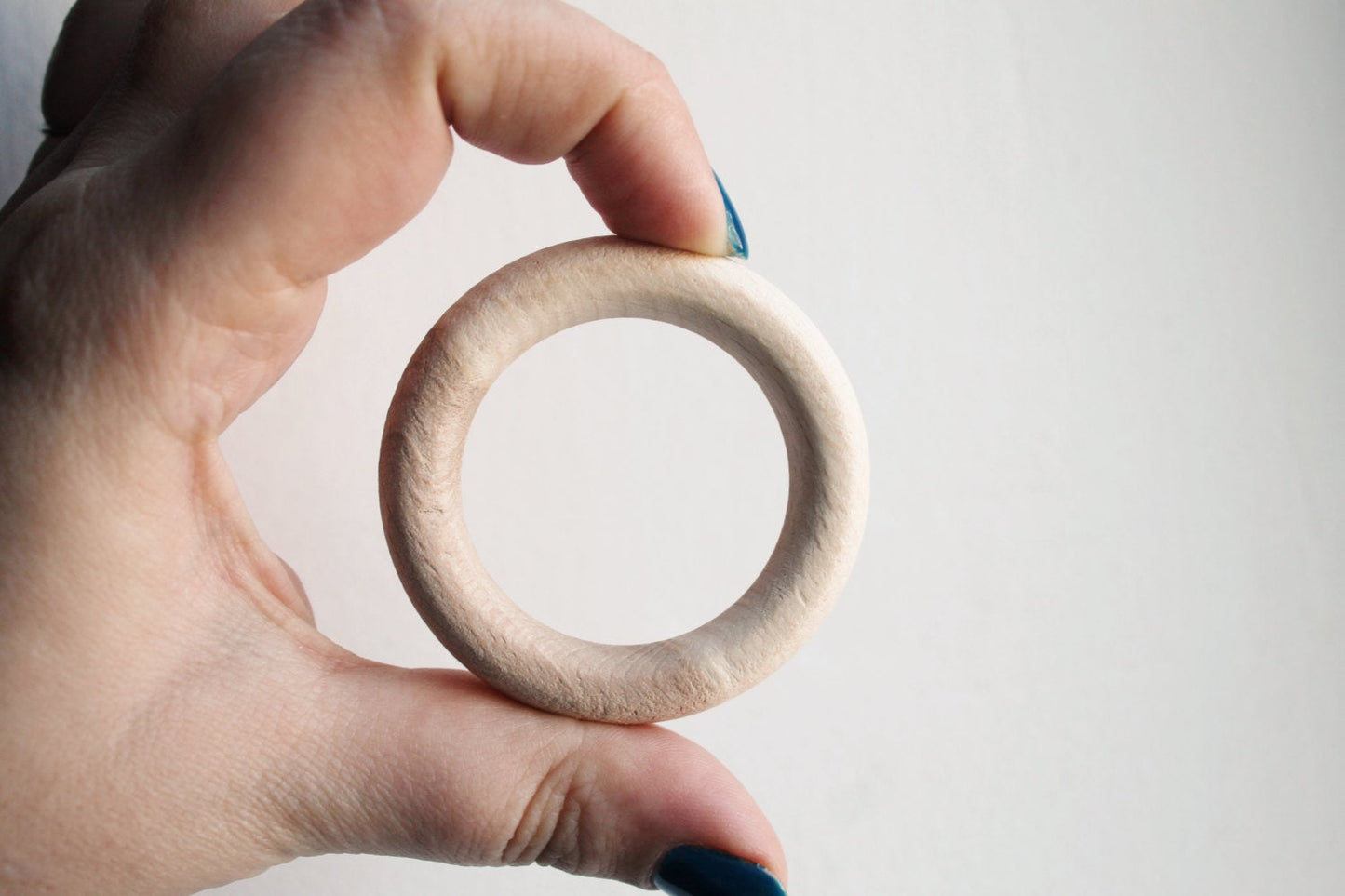 Unfinished Wooden rings - 50 mm (1.97")  - wooden connector - natural eco friendly - 5 pcs - made of  beech wood