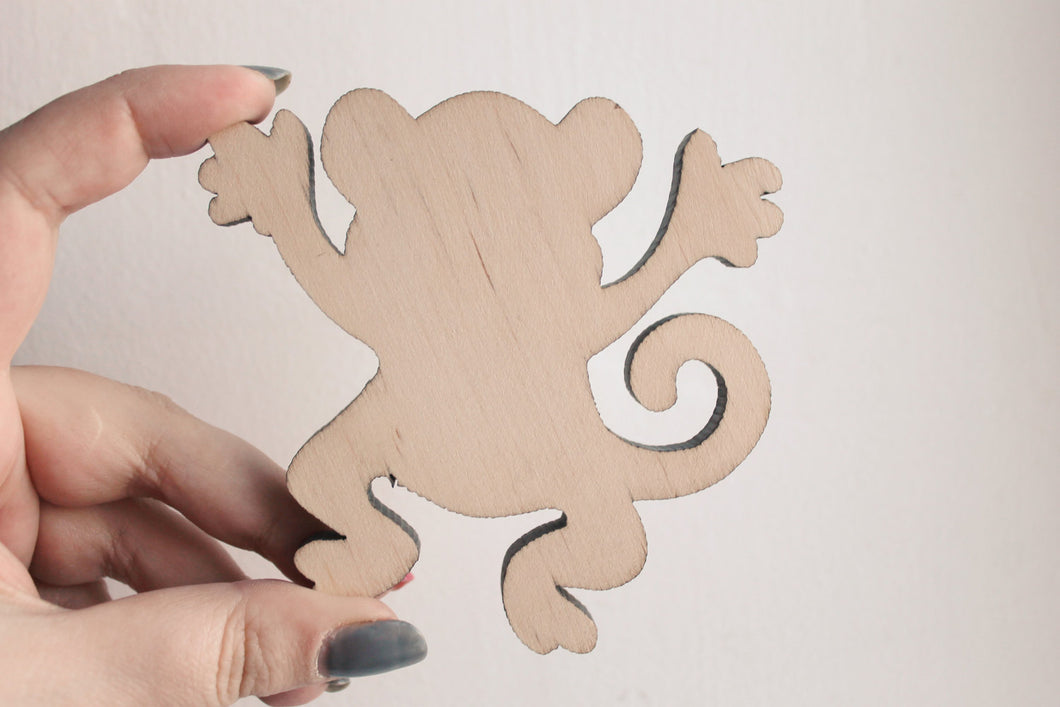 Unfinished wooden figurine - Wooden monkey - eco-friendly wooden toy