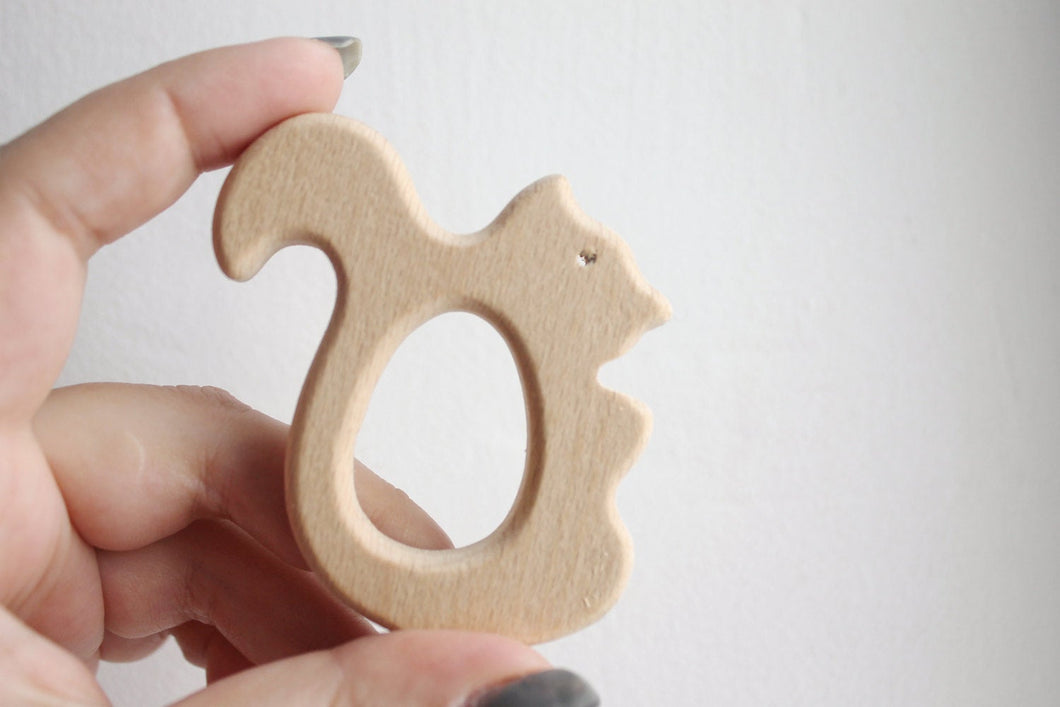 Squirrel-teether, natural, eco-friendly - Natural Wooden Toy - Teether - Handmade wooden teether - squirrel