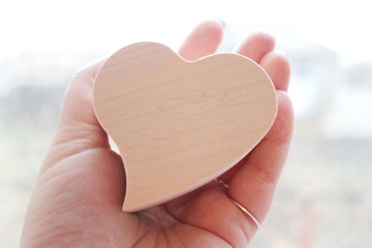 Hinged Heart-box unfinished wooden on magnets or not - natural wooden box - wedding heart -box - engaged heart-box