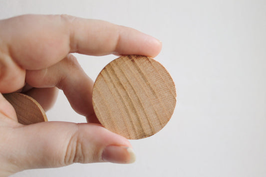 40 mm (1,57") Unfinished Wooden Circles (pendant)  - natural eco friendly - 5 pcs - made of walnut or cherry wood