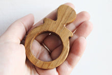 Load image into Gallery viewer, Nipple-teether, natural, eco-friendly - Natural Wooden Toy - Oak Teether - Handmade wooden teether
