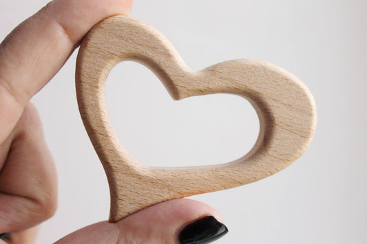 Heart-teether, natural, eco-friendly - Natural Wooden Toy - Teether - Handmade wooden teether