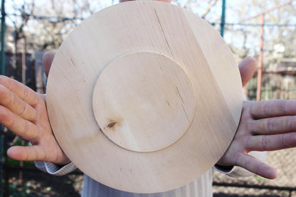 Wooden plate 20 cm 7.87 inch unfinished natural eco friendly