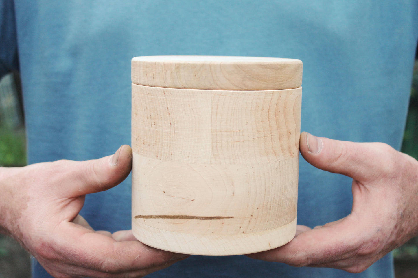 Round Alder Wood Box with Lid 120mm (4.72") – Unfinished Wooden Storage Container for Crafts, Sewing, Jewelry or DIY Projects