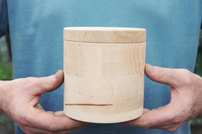 Round Alder Wood Box with Lid 120mm (4.72") – Unfinished Wooden Storage Container for Crafts, Sewing, Jewelry or DIY Projects