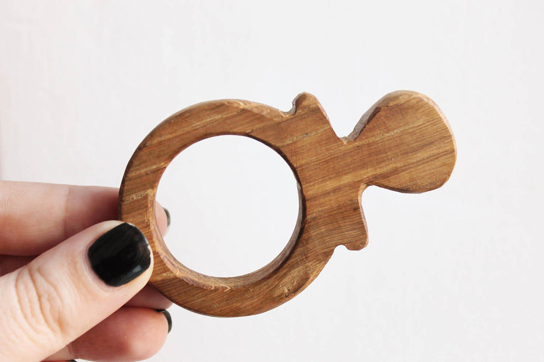 Nipple-teether, natural, eco-friendly - Natural Wooden Toy - Oak Teether - Handmade wooden teether