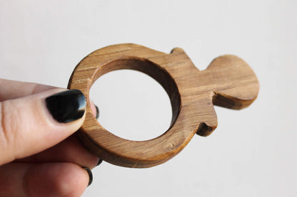 Nipple-teether, natural, eco-friendly - Natural Wooden Toy - Oak Teether - Handmade wooden teether