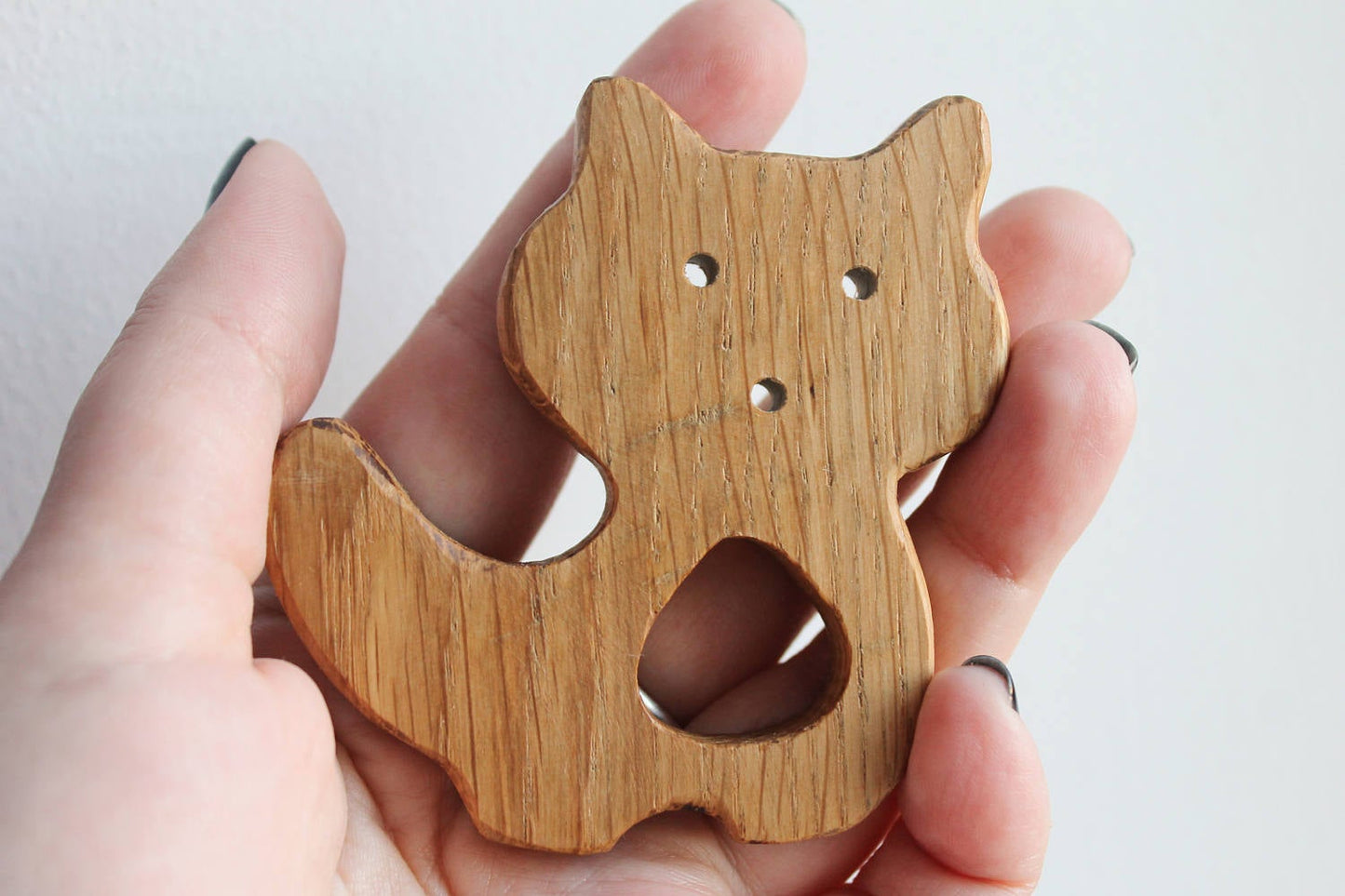 Fox-teether, natural, eco-friendly - Natural Wooden Toy - Oak Teether - Handmade wooden teether