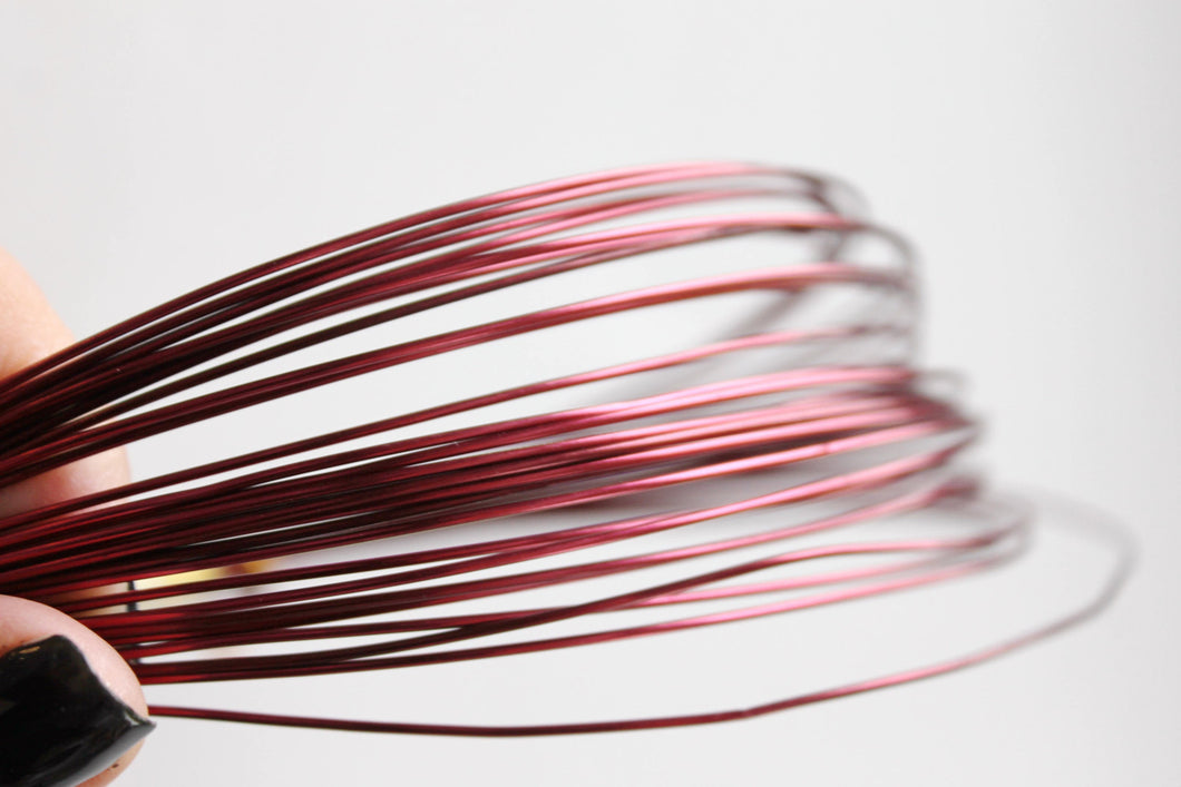 Aluminum wire Dark red - diameter 1 mm - 10 meters - Jewelry Craft Wire Wrapping - 14