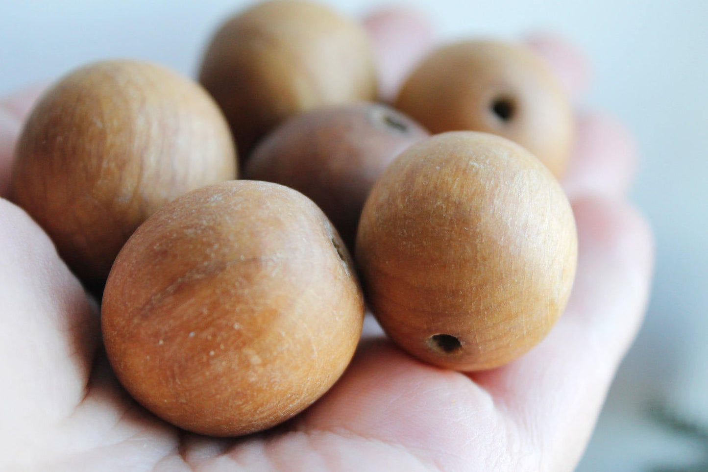 27 mm Wooden textured beads 50 pcs - natural, ECO-FRIENDLY beads - boiled in olive oil