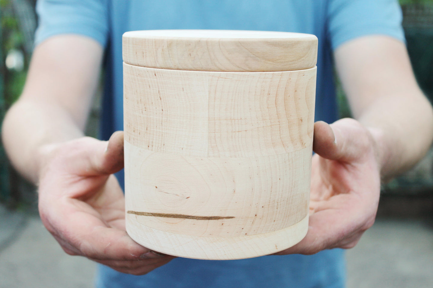 Round Alder Wood Box with Lid 120mm (4.72") – Unfinished Wooden Storage Container for Crafts, Sewing, Jewelry or DIY Projects