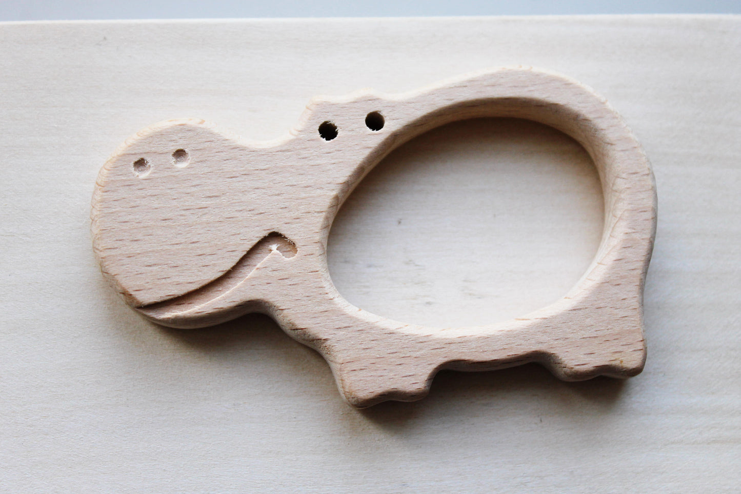 Super Hippo-teether, natural, eco-friendly - Natural Wooden Toy - Teether - Handmade wooden teether - wooden behemoth