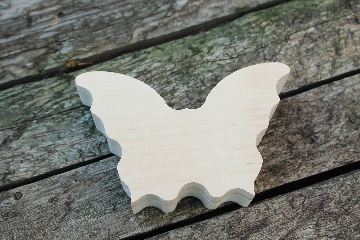 Hinged Butterfly-box unfinished wooden - with cover - natural, eco friendly - wedding box - engaged butterfly-box