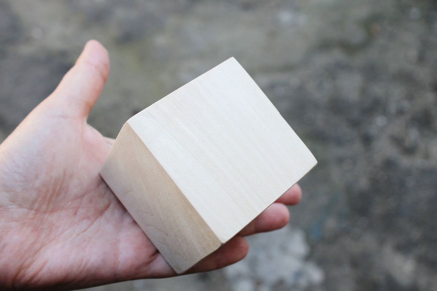 Big 65 mm unfinished wooden cube (block) 65x65 mm - natural eco friendly - linden wood (without hole)