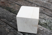 Load image into Gallery viewer, Big 65 mm unfinished wooden cube (block) 65x65 mm - natural eco friendly - linden wood (without hole)
