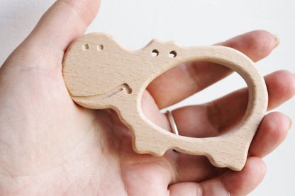 Super Hippo-teether, natural, eco-friendly - Natural Wooden Toy - Teether - Handmade wooden teether - wooden behemoth