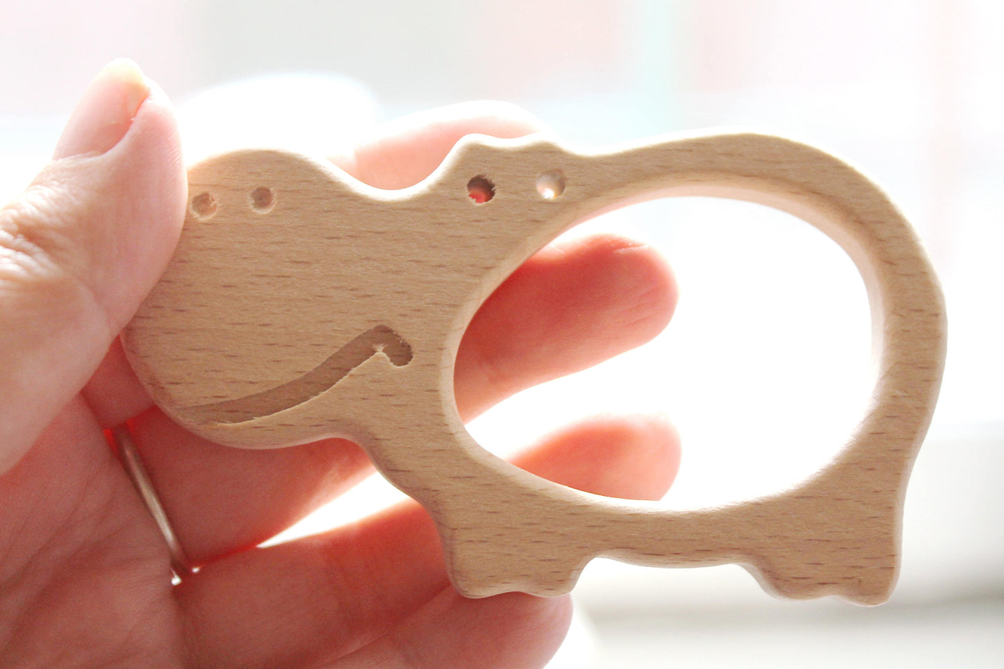 Super Hippo-teether, natural, eco-friendly - Natural Wooden Toy - Teether - Handmade wooden teether - wooden behemoth