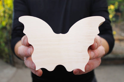 Hinged Butterfly-box unfinished wooden - with cover - natural, eco friendly - wedding box - engaged butterfly-box