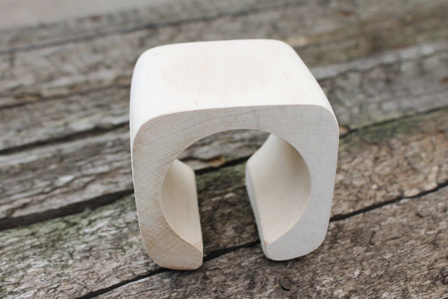 70 mm Wooden cuff  unfinished square with break - natural eco friendly