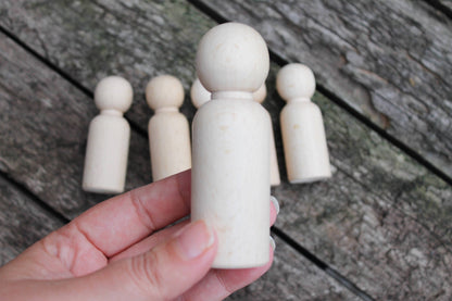 Set of 2 wooden dolls - 90 mm x 25 mm - made of eco-friendly beech wood