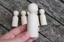Load image into Gallery viewer, Set of 2 wooden dolls - 90 mm x 25 mm - made of eco-friendly beech wood
