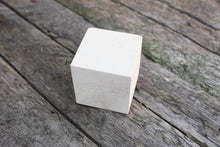 Load image into Gallery viewer, Big 65 mm unfinished wooden cube (block) 65x65 mm - natural eco friendly - linden wood (without hole)
