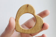 Load image into Gallery viewer, HEART Ash wood heart-teether, natural, eco-friendly - made of ash wood
